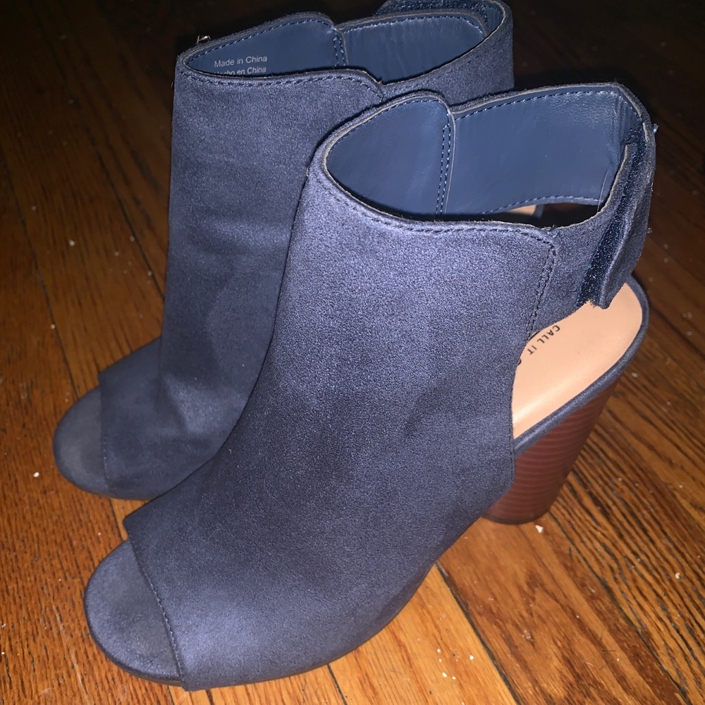 Call it spring Suede open toe booties